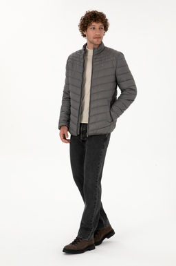 Erkek Gri Mont Sepette S_rpriz _ndirim