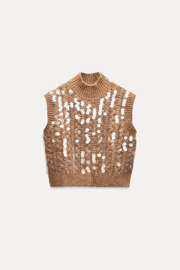 SEQUIN KNIT WAISTCOAT - Zara фото 2