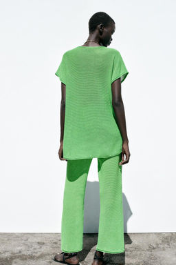 WIDE-LEG KNIT TROUSERS - Zara фото 4