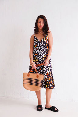 Martichelli Платье летнее чёрное с принтом  фото 9