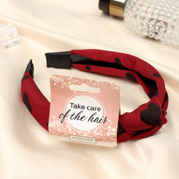 Ободок для волос «Берит», сердца, 3 см, красный