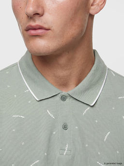 Polo Yaka Desenli Pike Erkek Ti??rt