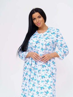 Ночная сорочка женская, цвет белый голубой