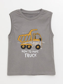 Bisiklet Yaka Bask?l? Erkek Bebek Atlet