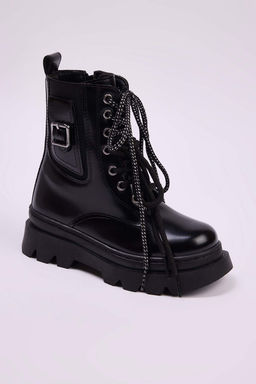 Siyah Fermuar Detayl? Cift Renk Bagc?kl? Buyuk K?z Cocuk Kids Postal Bot TAKAW26BO00011 - Trendyolmilla фото 7