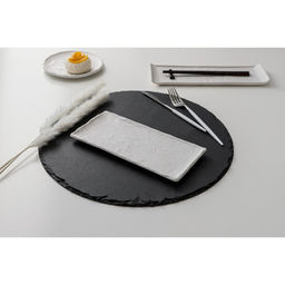 Блюдо для подачи Magistro Slate, 25×12 см, фарфор, белое