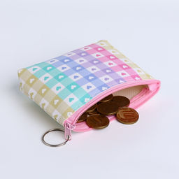 Цена за 2 шт. Кошелёк «Клетка», монетница, на молнии, МИКС