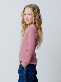 КР 302673/пепельная роза джемпер (лонгслив) для дев