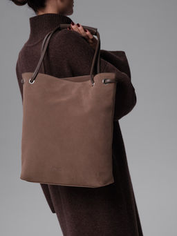 Замшевая сумка Ann DBR 31228 серо-коричневый  фото 3