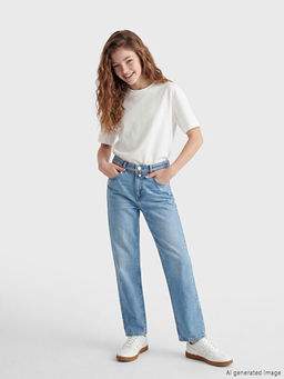 Straight Fit K?z ?ocuk Jean Pantolon