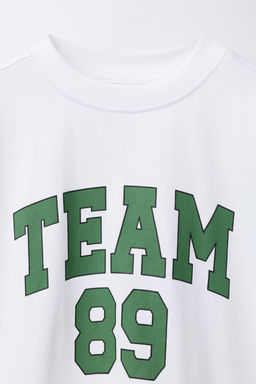 SLOGAN T-SHIRT WITH RAISED DETAIL