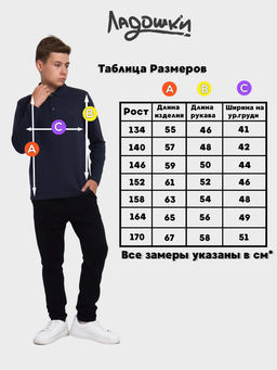 Рубашка-поло "Василий" темно-синий