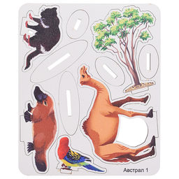 Игровой набор "Австралия" (дерево) крафтовая коробка