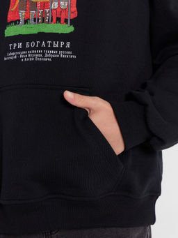 Худи для мальчиков черное с принтом Три богатыря - Mark formelle фото 6