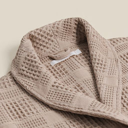 Халат вафельный женский SL HOME: Chess «Саббиа», размер S, хлопок 100%, коричневый