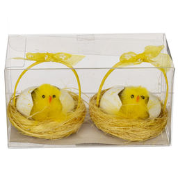 Набор из 2-х изделий декоративных "Гнездо пасхальное" (5,5*6), L11 W6 H6 см