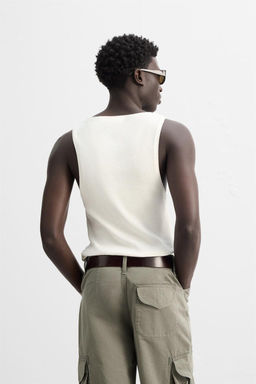 COTTON - HEMP RIBBED TANK TOP - Zara фото 11