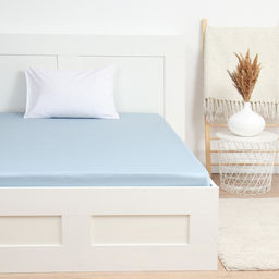 Простыня на резинке 2-спальная LoveLife Celestial blue, 160200+25 см, сатин