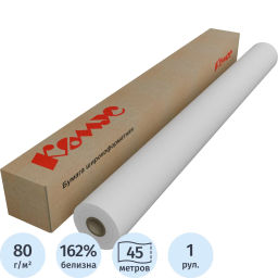 Бумага широкоформатная 80г 914ммx45м 50.8мм 162 - Комус фото 2