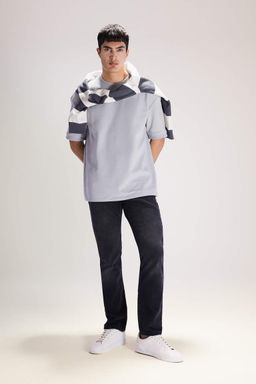 Джинсовые брюки прямого кроя с нормальной талией и нормальной талией - Defacto фото 7