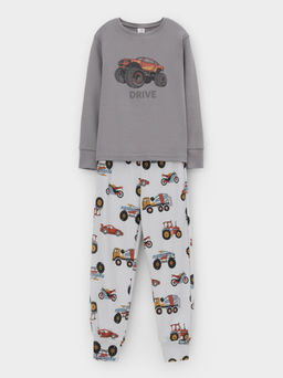 К 1541/холодный серый,машины пижама дет