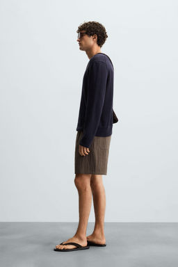 STRIPED REGULAR FIT BERMUDA SHORTS - Zara фото 4