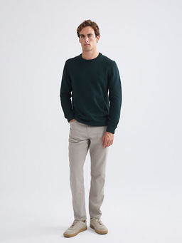 Bisiklet Yaka Kareli Erkek Triko Kazak