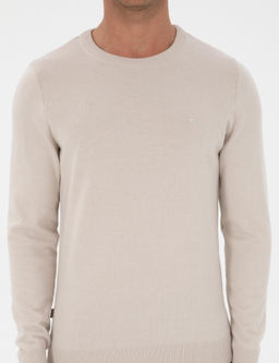 Krem Slim Fit Bisiklet Yaka Basic Triko Kazak - Pierre cardin фото 6