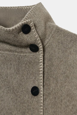 ZW COLLECTION WOOL BLEND TOPSTITCHED JACKET - Zara фото 7
