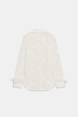 CAMISA BORDADAS PLUMAS / Crudo - Zara фото 11