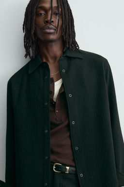 TEXTURED RELAXED FIT OVERSHIRT - Zara фото 16