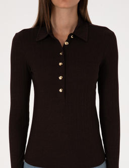 Kahverengi Slim Fit _rme Bluz - Pierre cardin фото 6