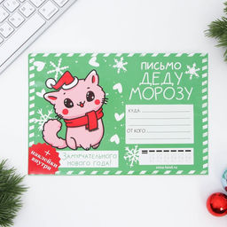 Письмо Деду Морозу, конверт А5, с наклейками Замурчательного Нового года