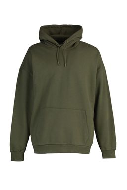 Haki Oversize/Genis Kesim Kapusonlu Ici Polar/S?cak Tutan Sweatshirt TMNAW23SW00195