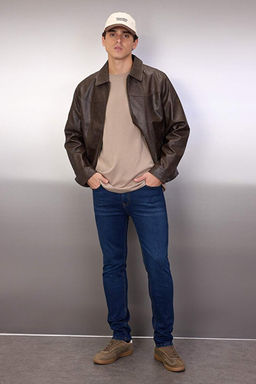 Lacivert Esnek Kuma_ Regular Fit Jeans Kot Pantolon TMNAW23JE00036 - Trendyolmilla фото 2