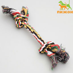 Игрушка канатная 2 узла большая, 100 г, микс цветов