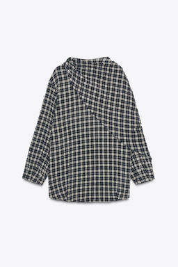 CHECK SHIRT WITH MULTIPOSITIONAL SCARF ZW COLLECTION - Zara фото 8