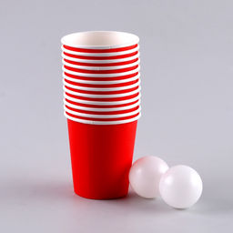 Набор бумажной посуды одноразовый Пив-понг», 12 стаканов, 2 мячика