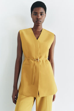 ZW COLLECTION WAISTCOAT WITH BELT AND VENTS - Zara фото 13