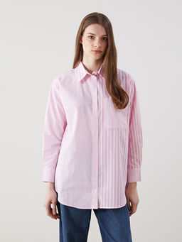 ?izgili Poplin Kad?n G?mlek Tunik