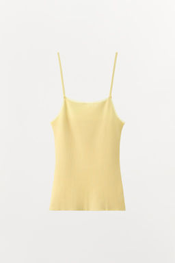 RIBBED KNIT STRAPPY TOP - Zara фото 12