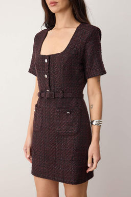 Murdum Kemerli Duz Kemerli K?sa / Mini Dokuma Elbise TWOAW26EL00365 - Trendyolmilla фото 3