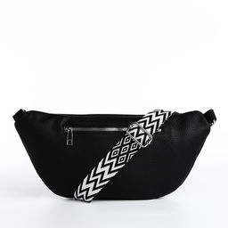 Сумка женская кросс-боди на молнии, 34×11×17 см, чёрная