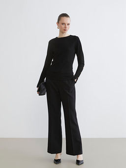 Bisiklet Yaka Fitilli Kad?n Ti??rt