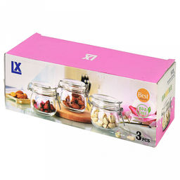 Банка стеклянная с бугельным замком Нева 0,15л, д7,5см h7,2см, д/горла 6см, крышка с силиконовым уплотнителем (д/основания 5см), набор 3 штуки (Китай) - Домашняя мода фото 4