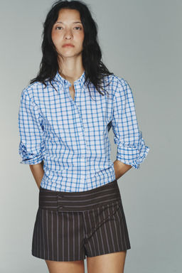 CHECK POPLIN SHIRT - Zara фото 2
