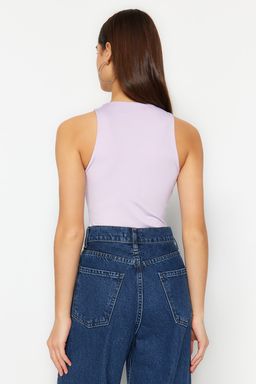 Lila Halter Yaka Vucuda Oturan Esnek Alttan C?tc?tl? Orme Body TWOSS20BD0044