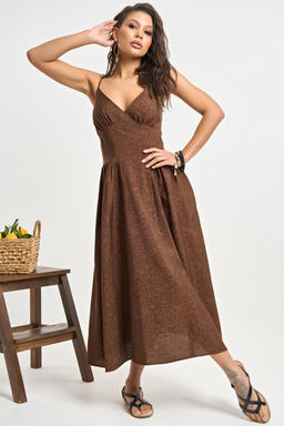 Сарафан летний леопард на шоколадном