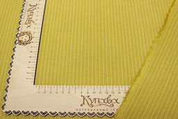 Пестрядь Средняя полоска на св.золотисто-оливковом, СОРТ2, ш.1.40м, хл-95%, п/э-5%, 140гр/м.кв - Купава фото 3
