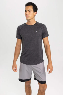DeFactoFit Спортивная футболка Slim Fit с круглым вырезом и короткими рукавами